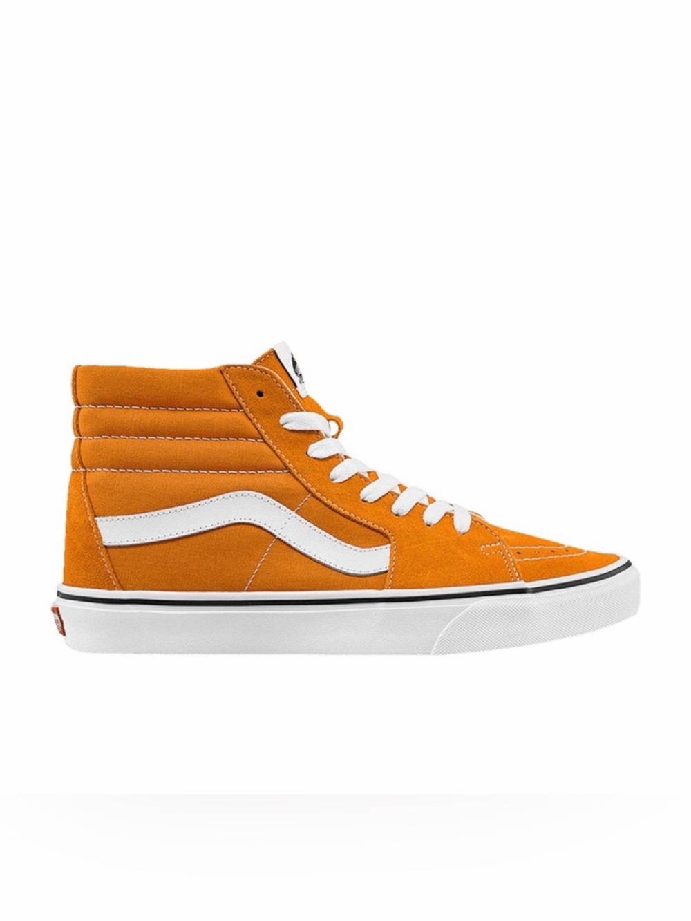 Vans Orange High-Top Skate Sneakers with White Stripe women size 8